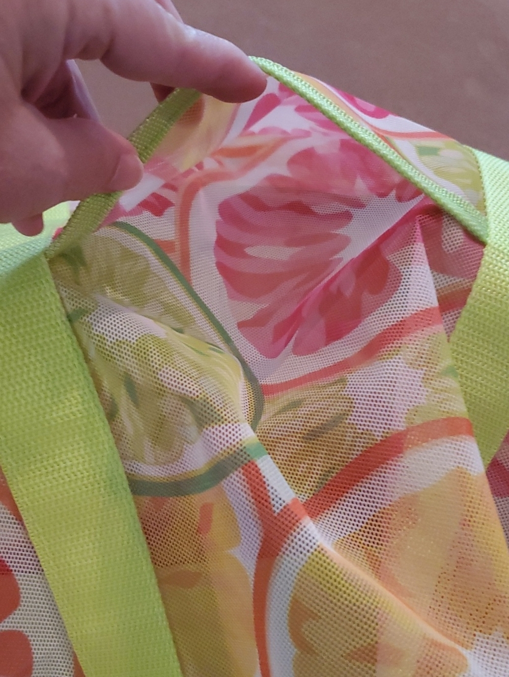 Fruit Slice Pattern Multi-pocket Utility Tote Bag - Picture 2 of 9